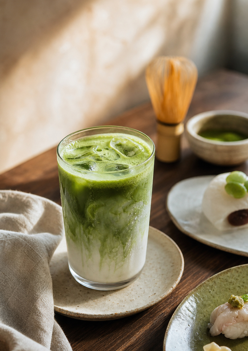 Matcha Latte als Drink zum Menü
